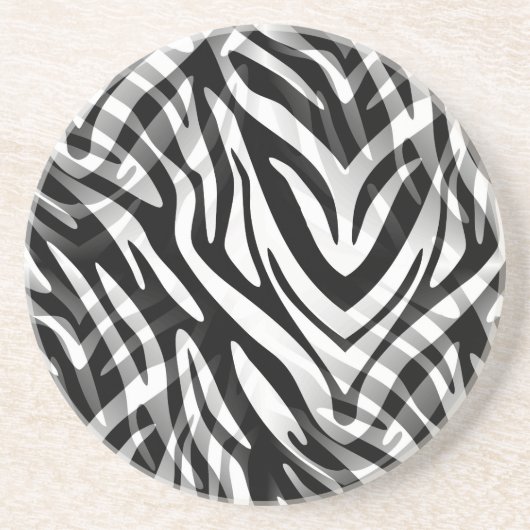 Dessous De Verre En Grès Abstrait Zebra (Devant)