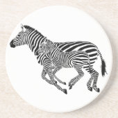 Dessous De Verre En Grès Abstrait Zebras mère et enfant (Devant)