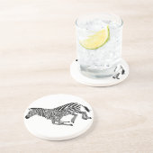 Dessous De Verre En Grès Abstrait Zebras mère et enfant (Côté)