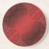 Dessous De Verre En Grès Acceptation | Médaillons de méditation rouge (Devant)