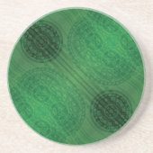 Dessous De Verre En Grès Acceptation | Médaillons de méditation verte (Devant)