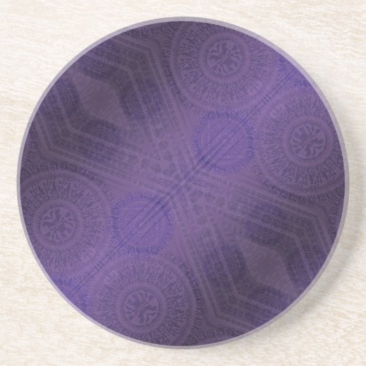 Dessous De Verre En Grès Acceptation | Médaillons de méditation violette (Devant)