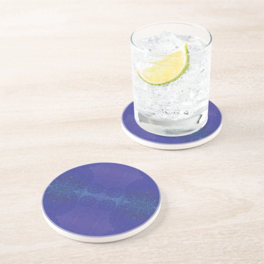 Dessous De Verre En Grès Acceptation | Médaillons de violet violet bleu Ind (Côté)