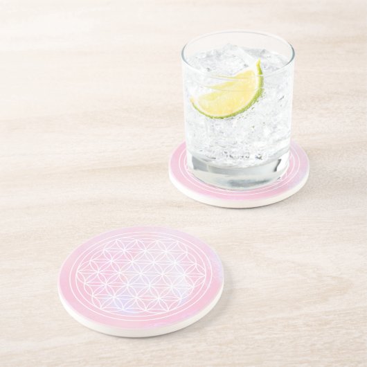 Dessous De Verre En Grès Acceptation Rose (Côté)