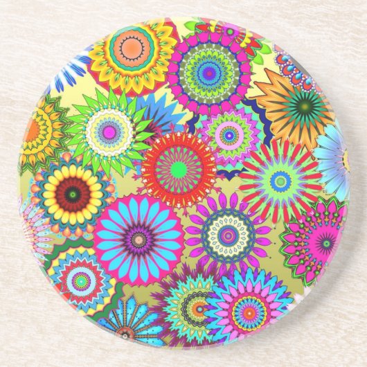 Dessous De Verre En Grès Accessoire d'impression de tendance psychadelique (Devant)