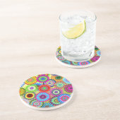 Dessous De Verre En Grès Accessoire d'impression de tendance psychadelique (Côté)