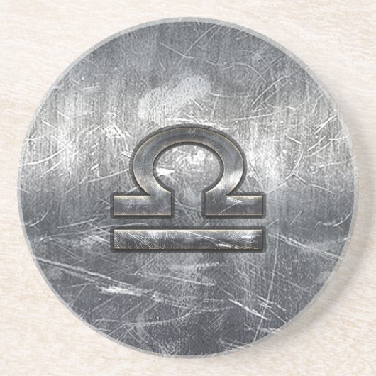 Dessous De Verre En Grès Acier industriel affligé par symbole de zodiaque (Devant)