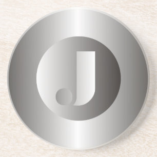 Dessous De Verre En Grès Acier poli "J "