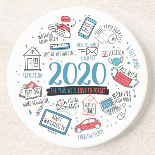 Dessous De Verre En Grès Activités de quarantaine 2020 Commémoratives (Devant)