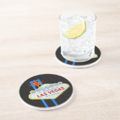 Dessous De Verre En Grès Affiche de bienvenue de Las Vegas (Côté)