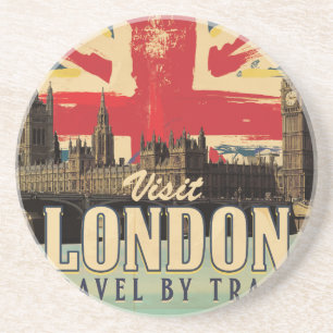 Dessous De Verre En Grès Affiche vintage de Londres