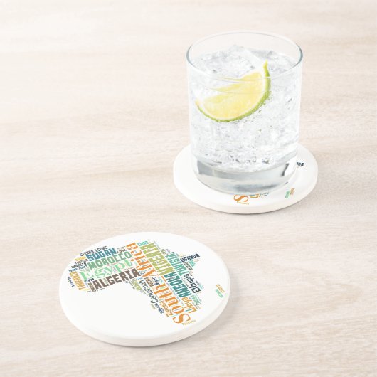 Dessous De Verre En Grès Afrique Word Art (Côté)