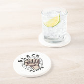 Dessous De Verre En Grès Afrocentrique Black Power (Côté)