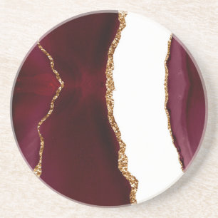 Dessous De Verre En Grès Agate liede vin et or