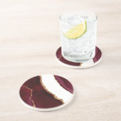 Dessous De Verre En Grès Agate liede vin et or (Côté)