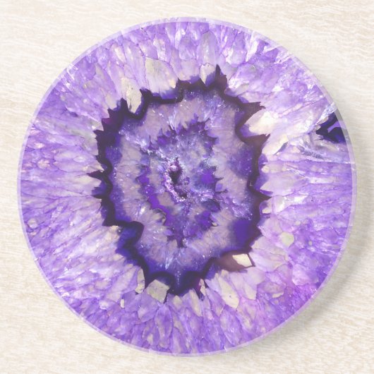 Dessous De Verre En Grès Agate pourpre Geode de Falln (Devant)