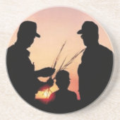 Dessous De Verre En Grès Agriculteurs et coucher du soleil (Devant)