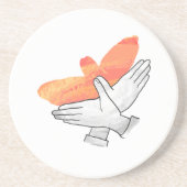 Dessous De Verre En Grès Aigle à main silhouette orange (Devant)