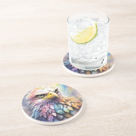 Dessous De Verre En Grès Aigle arc-en-ciel 2 (Côté)