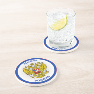 Dessous De Verre En Grès Aigle double russe forme de cercle