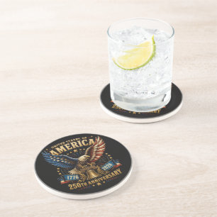 Dessous De Verre En Grès Aigle du 250e anniversaire des États-Unis d'Amériq