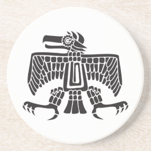 Dessous De Verre En Grès Aigle, hiéroglyphe mexicain(Maya)