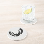 Dessous De Verre En Grès Aigle noir et blanc (Côté)