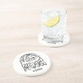 Dessous De Verre En Grès Aigle tribale noire et blanche (Côté)