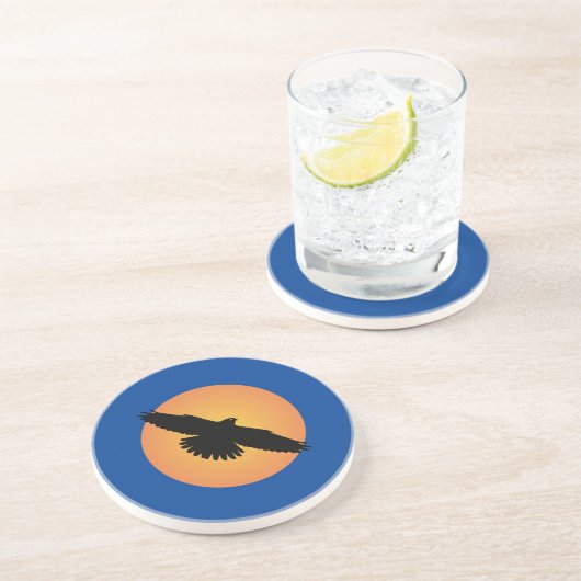 Dessous De Verre En Grès Aigle volant devant le soleil (Côté)