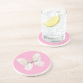 Dessous De Verre En Grès Ailes de papillon rose Pretty Girly (Côté)