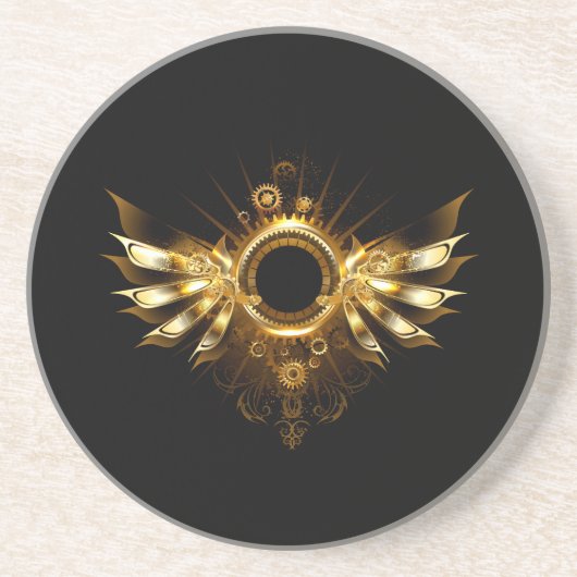 Dessous De Verre En Grès Ailes de Steampunk (Devant)