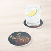 Dessous De Verre En Grès Aimant Scorpion Doré (Côté)