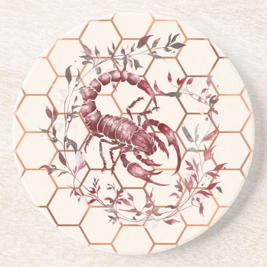 Dessous De Verre En Grès Aimant Scorpion Élégant (Devant)