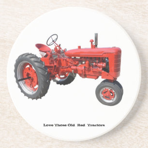 Dessous De Verre En Grès Aimez ces vieux tracteurs rouges
