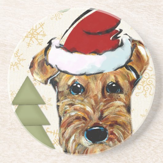 DESSOUS DE VERRE EN GRÈS AIRDALE TERRIER (Devant)