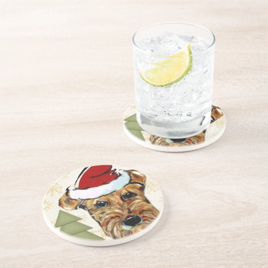 DESSOUS DE VERRE EN GRÈS AIREDALE TERRIER (Côté)