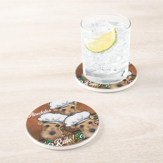 Dessous De Verre En Grès Airedale Terrier (Côté)