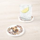 Dessous De Verre En Grès Airedale Terrier Dog Verrerie d'automne (Côté)