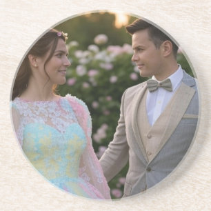 Dessous De Verre En Grès Ajouter une Personnaliser photo Mariage