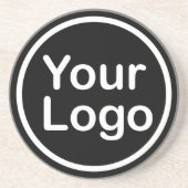 Dessous De Verre En Grès Ajouter votre propre logo | Arrière - plan noir (Devant)