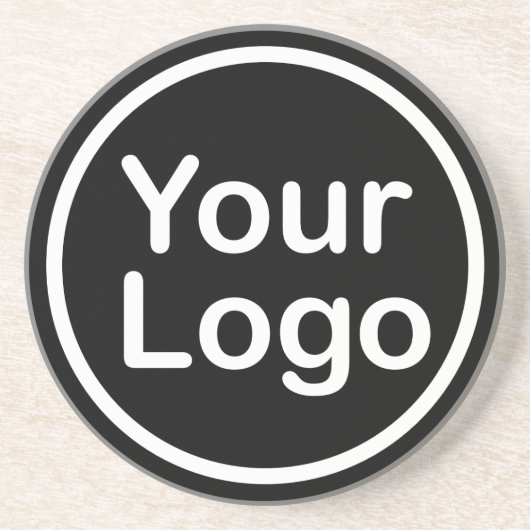 Dessous De Verre En Grès Ajouter votre propre logo | Arrière - plan noir (Devant)