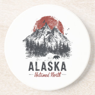 Dessous De Verre En Grès Alaska Sauvage Nord Montagne Wilderness Extérieur