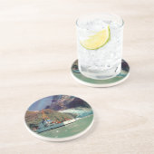 Dessous De Verre En Grès Alaskan Mountain View avec bateau (Côté)