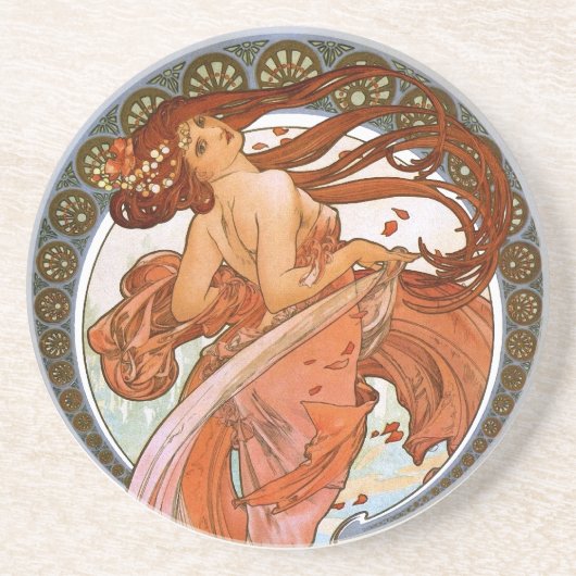Dessous De Verre En Grès Alfons Mucha : Danse (Devant)
