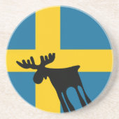 Dessous De Verre En Grès Älg / Moose med Svenska flaggan (Devant)