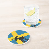 Dessous De Verre En Grès Älg / Moose med Svenska flaggan (Côté)
