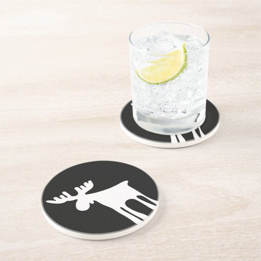 Dessous De Verre En Grès Älg / Moose, vit (Côté)