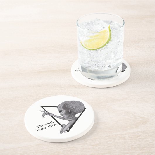 Dessous De Verre En Grès Alien gris, la vérité est là (Côté)