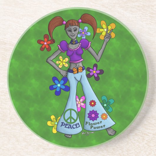 Dessous De Verre En Grès Alien Hippy (Devant)