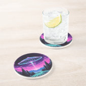 Dessous De Verre En Grès Alien vaisseau spatial rétro futuriste (Côté)